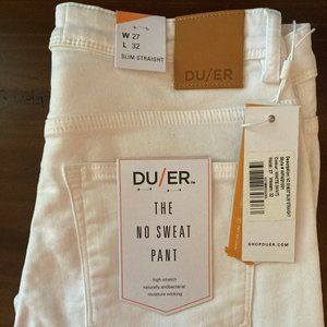 DUER - NO SWEAT PANT SLIM STRAIGHT - WHITE